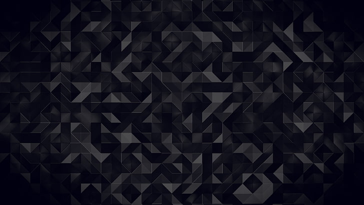 4K, 3D, Triangles, Dark, Pattern, HD wallpaper