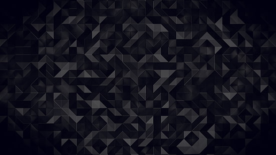 4 K, 3D, Dreiecke, Dunkel, Muster, HD-Hintergrundbild HD wallpaper