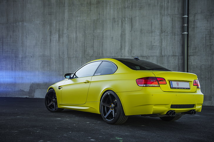 BMW, Tuning, Bumper, Yellow, Drives, E92, Back, Deep Concave, HD tapet