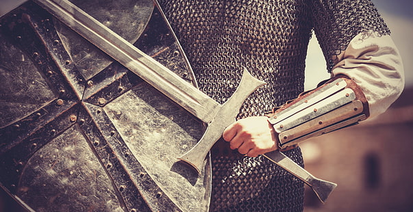 armor, shield, medieval, soldier, HD wallpaper HD wallpaper