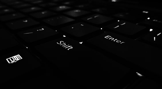 Podświetlana klawiatura, czarne klawisze klawiatury komputerowej, komputery, sprzęt, Tapety HD HD wallpaper