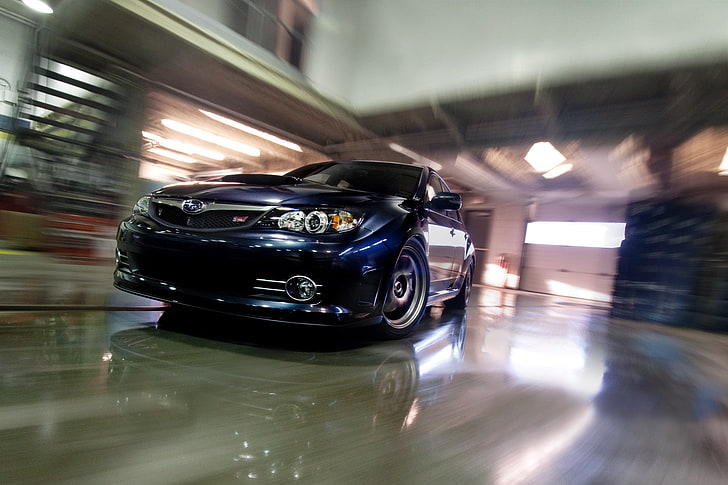 blaue Mazda Limousine, Subaru, Impreza, STi GRB, HD-Hintergrundbild