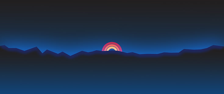 Néon coucher de soleil arc-en-ciel style rétro minimal, Fond d'écran HD HD wallpaper