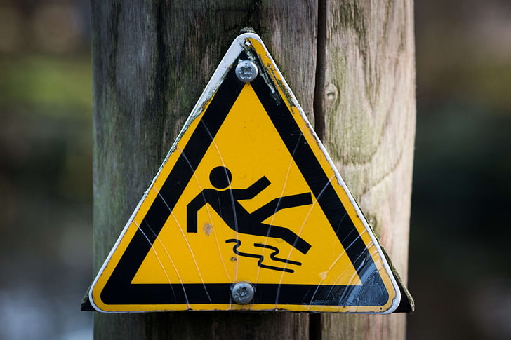 caution, sign, slippery, warning, wet, HD wallpaper