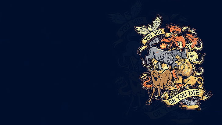 You Win or you Die logo, animals, motto, Game Of Thrones, HD wallpaper