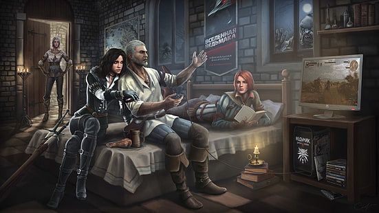 online game wallpaper, untitled, artwork, The Witcher 3: Wild Hunt, Yennefer of Vengerberg, HD wallpaper HD wallpaper