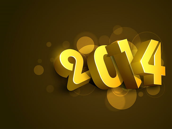 happy new year 2014 3d, new year, 2014, 3d, new year 2014, HD wallpaper