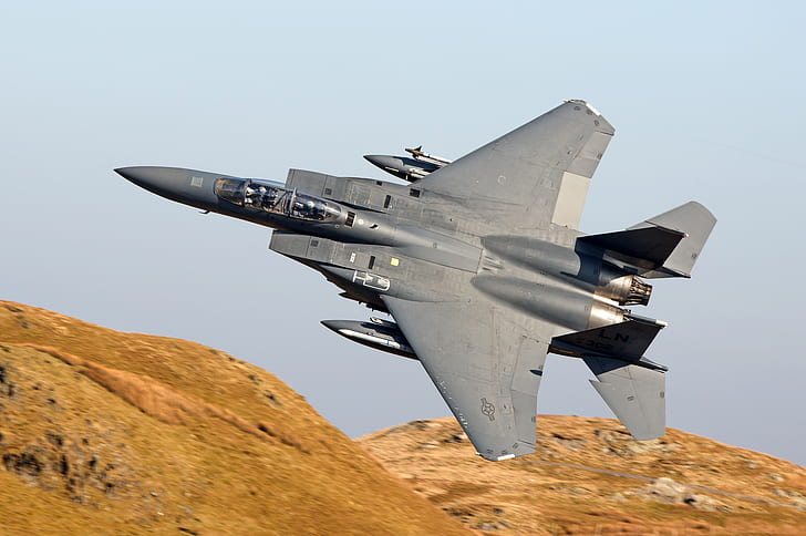 fighter, Eagle, flight, F-15E, McDonnell Douglas, HD wallpaper