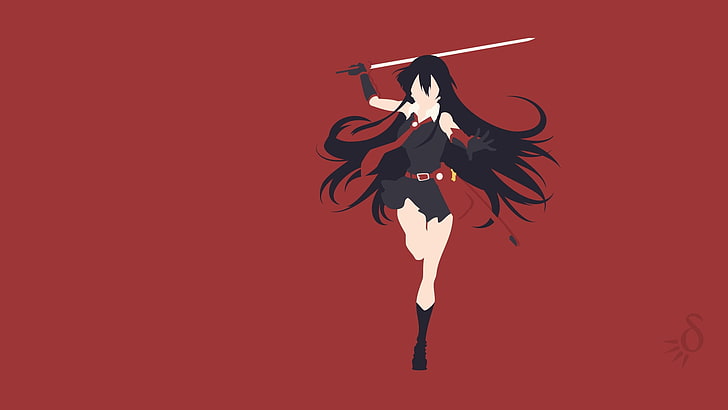 женски аниме герой, държащ меч тапет], Akame ga Kill !, Akame, аниме вектори, HD тапет