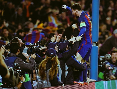 FC Barcelona, soccer clubs, soccer, Lionel Messi, Camp Nou, HD wallpaper HD wallpaper
