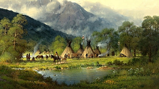 Natur, Pferd, Tipi, HD-Hintergrundbild HD wallpaper