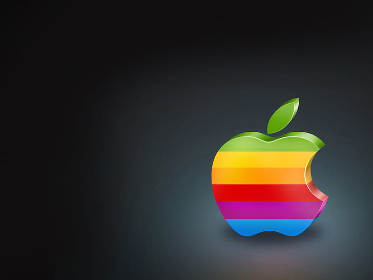 Logo Apple coloré, logo Apple, coloré, pomme, logo, Fond d'écran HD
