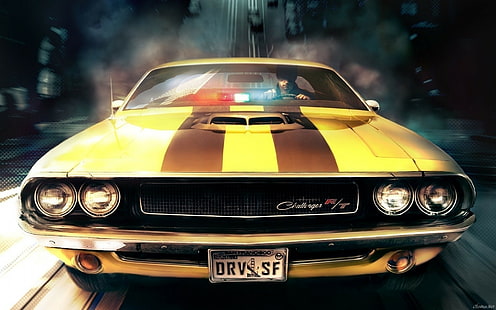 Водитель: Сан-Франциско, Водитель (видеоигра), Dodge Challenger, претендент, HD обои HD wallpaper