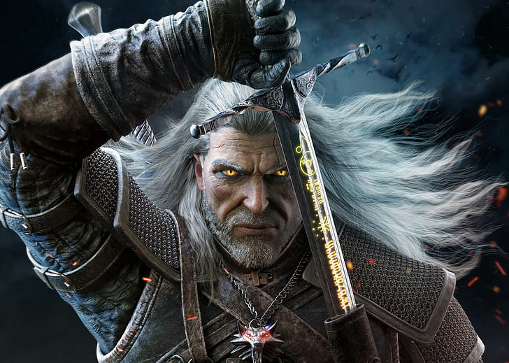 Geralt de The Witcher, The Witcher 3: Wild Hunt, videogame, HD papel de parede