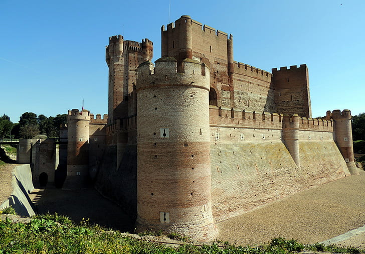 замък от кафяв бетон, Медина дел Кампо, Медина дел Кампо, крепост, замък, история, архитектура, известно място, HD тапет