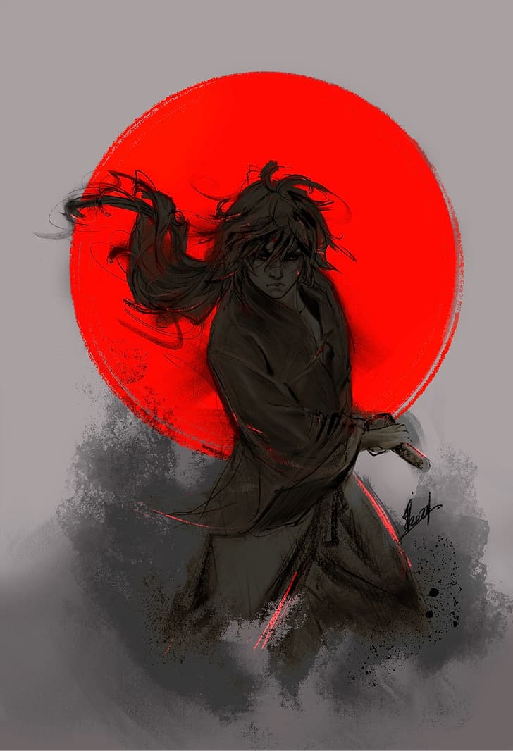 Rurouni Kenshin, Himura Kenshin, fan art, Sfondo HD, sfondo telefono