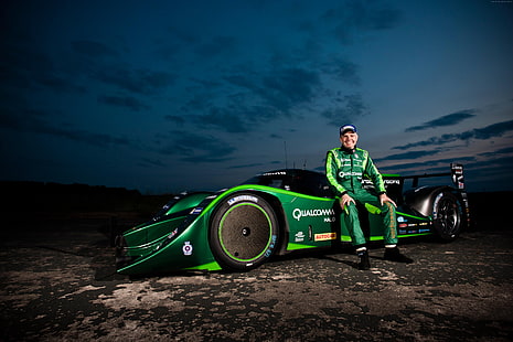 electric cars, green, racer, sport cars, Quickest Electric Cars, Drayson Racing B12/69, HD wallpaper HD wallpaper