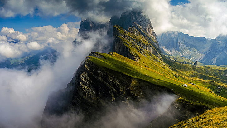 Dolomites Mountain Range Terletak Di Timur Laut Italia Hd Wallpaper, Wallpaper HD