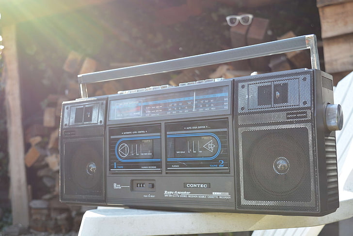 boombox, lecteur de cassettes, radio, rétro, swag, vintage, Fond d'écran HD