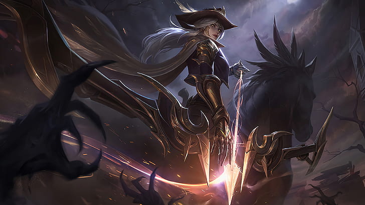 Ashe (League of Legends), Ashe, High Noon, League of Legends, Riot Games, fuoco, ADC, Sfondo HD