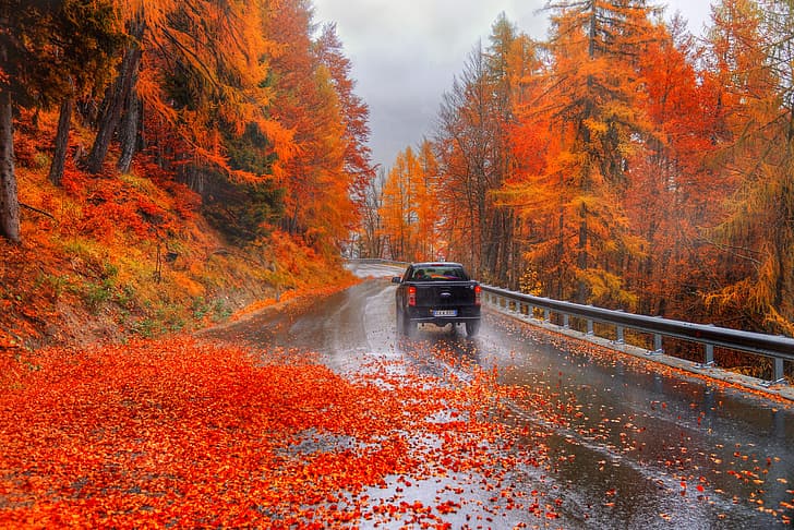 الخريف ، جميلة ، إيطاليا ، جبال الألب، خلفية HD