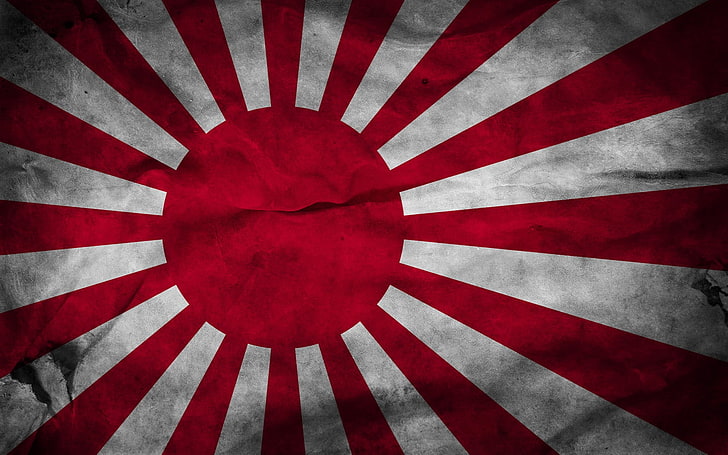 red and black area rug, anime, flag, Japan, HD wallpaper