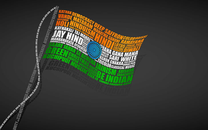 flagga, flaggor, indien, indisk, HD tapet