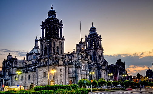 メキシコシティ大聖堂、黒い大聖堂、建築、hdr、北アメリカ、メキシコ、 HDデスクトップの壁紙 HD wallpaper