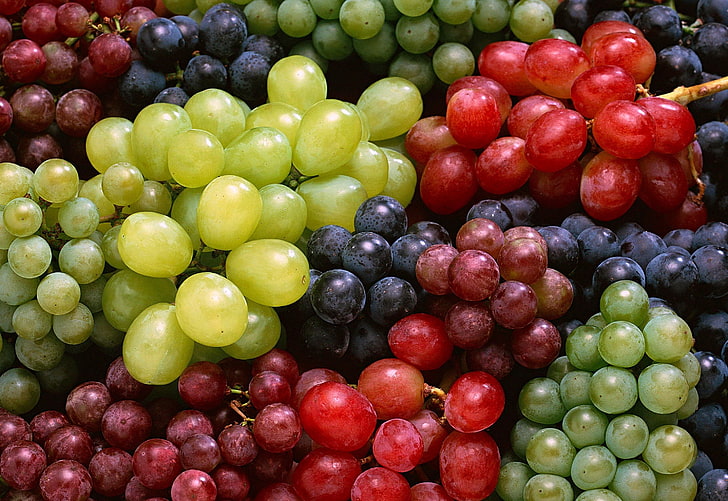 assorted grapes, grapes, variety, sweet, fruit, HD wallpaper