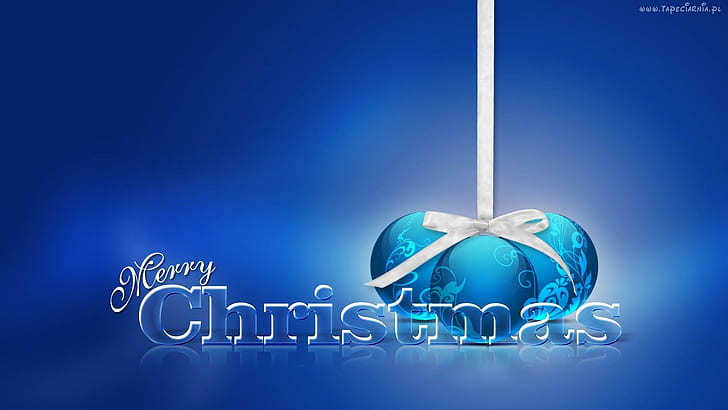 Joyeux Noël décoration, Noël, joyeux, bleu, décoration, beau, 3d et abstrait, Fond d'écran HD