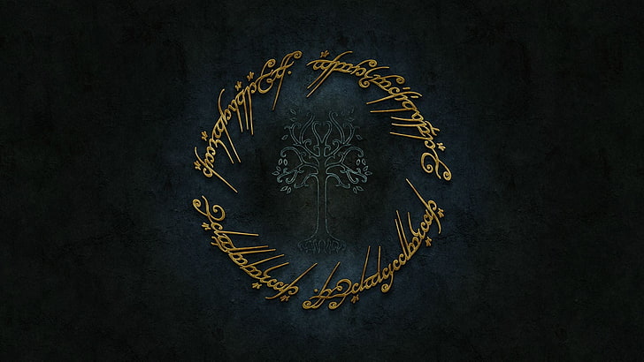 brown text with black background, The Lord of the Rings, HD wallpaper