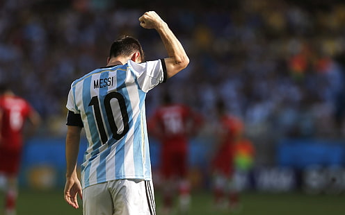 camiseta blanca y azul 10 Messi, lionel messi, fc barcelona, ​​club, forma, fútbol, Fondo de pantalla HD HD wallpaper