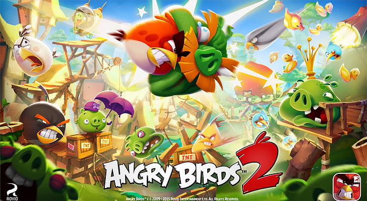 Angry Birds 2 Attack, Angry Birds 2 poster, Games, Angry Birds, Puzzle, Flock, Attack, Bomb, Silver, Chuck, Boss, video game, infamous, 2015, Pigs, matilda, theblues, AngryBirds2, AngryBirds, redbird, bosspigs, ForemanPig, ChefPig, KingPig, HD wallpaper