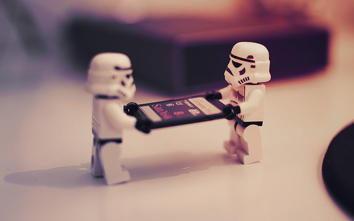 dos figuras de acción de Star Wars Storm Troopers, Star Wars, LEGO, Fondo de pantalla HD