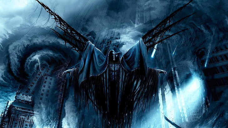 Grim Reaper digital wallpaper, creepy, horror, HD wallpaper