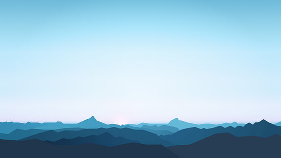 Silenzioso, 5K, Montagne, Silhouette, Minimo, Sfondo HD HD wallpaper
