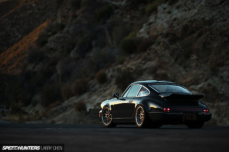 автомобиль, Speedhunters, Porsche 911 Carrera, черные автомобили, автомобиль, HD обои HD wallpaper
