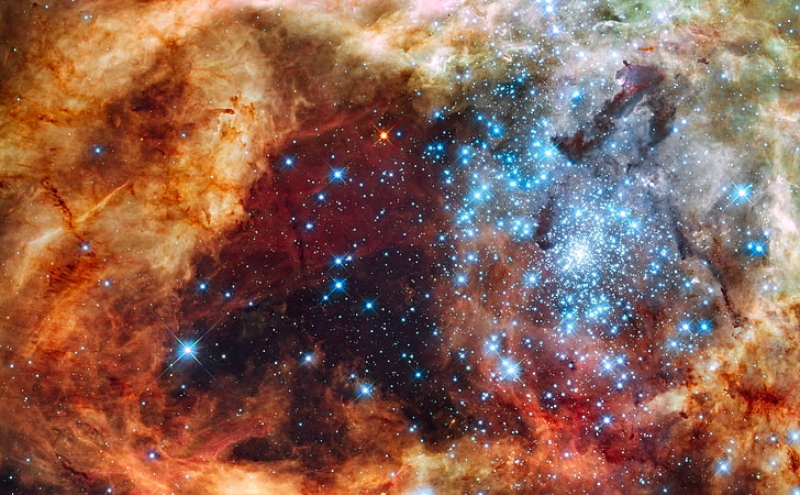 Super Star Cluster, galaxy illustration, Space, Star, Super, Cluster, HD wallpaper