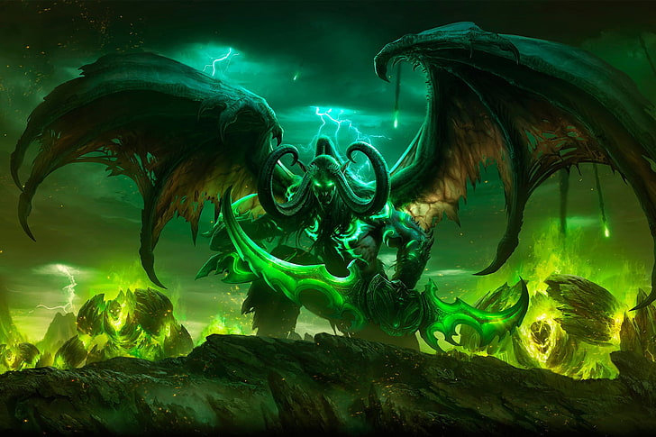 Fondo de pantalla digital de personaje de dragón, videojuegos, World of Warcraft, arte digital, Fondo de pantalla HD