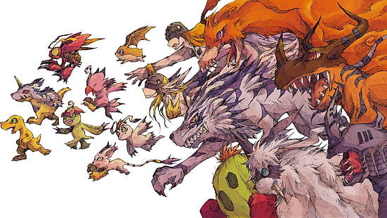 Wallpaper karakter Digimon, Petualangan Digimon, Digimon, angewomon, greymon, anime, Wallpaper HD HD wallpaper