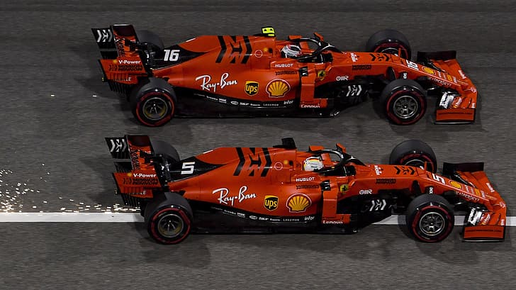Ferrari, Formula 1, SF90, Ferrari SF90, Charles Leclerc, Sfondo HD