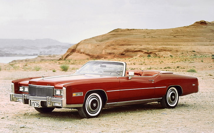 background, Eldorado, Cadillac, the front, 1976, Convertible, Fleetwood, HD wallpaper