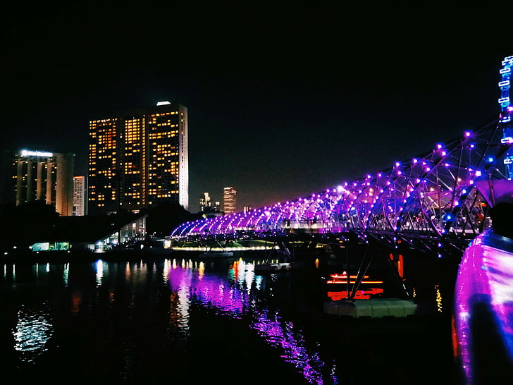 helix bridge at singapore, HD wallpaper