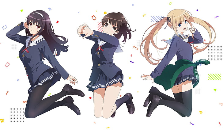Anime, Saekano: Sıkıcı Bir Kız Arkadaşı Nasıl Artırılır, Eriri Spencer Sawamura, Megumi Katō, Utaha Kasumigaoka, HD masaüstü duvar kağıdı