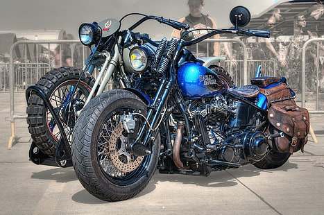 Harley-Davidson, Fahrrad, Motorrad, Stil, Biker, 2 Tourenmotorräder, Harley-Davidson, Fahrrad, Motorrad, Stil, Biker, HD-Hintergrundbild HD wallpaper