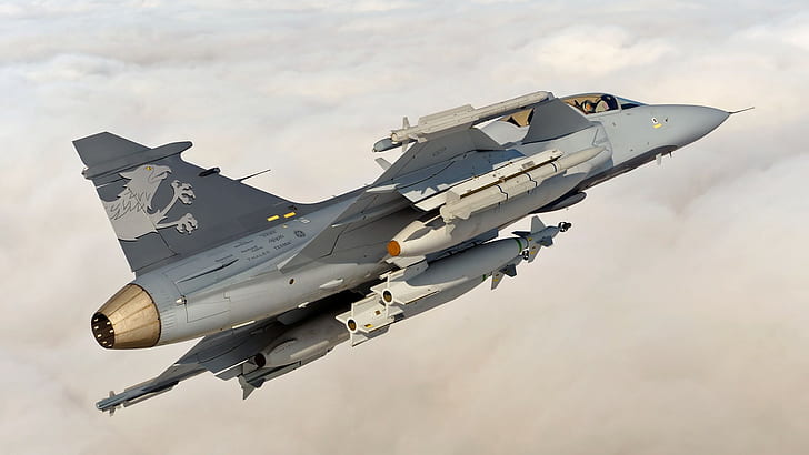 JAS-39 Gripen, Militärflugzeug, Militär, Schwedisch, HD-Hintergrundbild