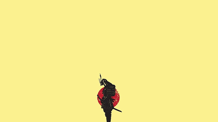 ilustrasi prajurit samurai, minimalis, Jepang, samurai, Wallpaper HD