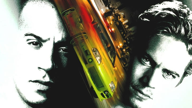 Paul Walker, Vin Diesel, Fast and Furious, filmer, HD tapet