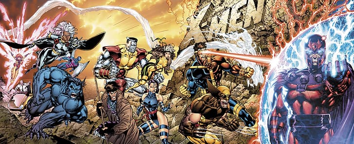 sztuka komiksowa, Marvel Comics, komiksy, superbohaterowie, superbohaterowie, Jim Lee, X-Men, Tapety HD