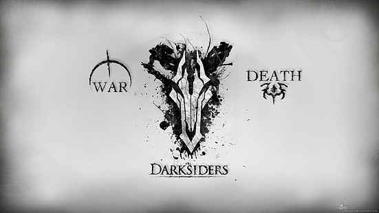 Логотип Darksiders, смерть, война, darksiders, всадники Апокалипсиса, HD обои HD wallpaper
